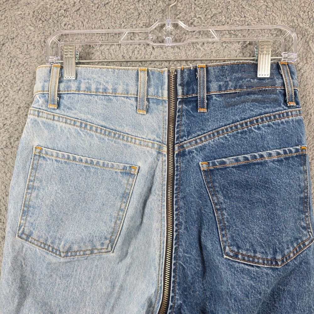 Revice Denim Jeans Yin Yang Crops Size 28 Tokyo Wash Two Tone Blue Zip Detail - Picture 9 of 15
